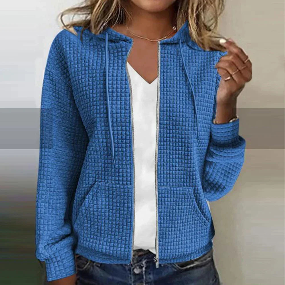 Women's Quilted Hooded Jacket with Zip Front – Casual Regular Fit Winter Coat for Everyday Wear 2