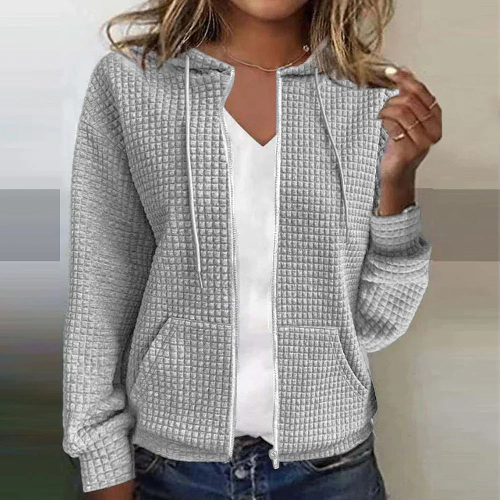 Women's Quilted Hooded Jacket with Zip Front – Casual Regular Fit Winter Coat for Everyday Wear 3