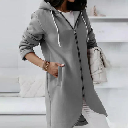 WinterHaven – Weiche Damenjacke mit Kapuze und Taschen für Gemütlichkeit und stilvolle Alltagsmomente