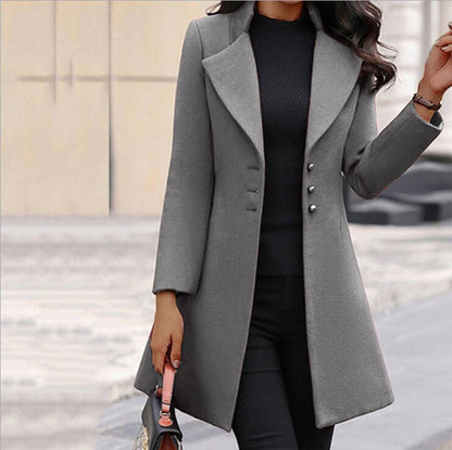 Women's Tailored Wool Blend Coat, Mid-Thigh Length with Notched Lapel – Winter Coat for Women 2