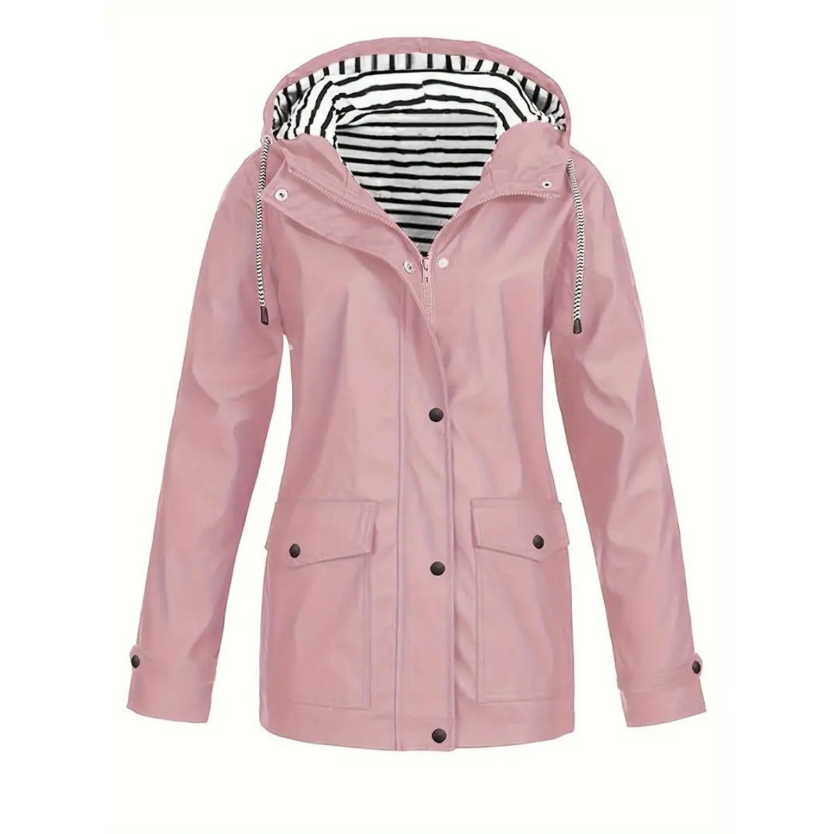 Women's Waterproof Raincoat with Adjustable Hood – Mid-Length Relaxed Fit Outdoor Jacket 2