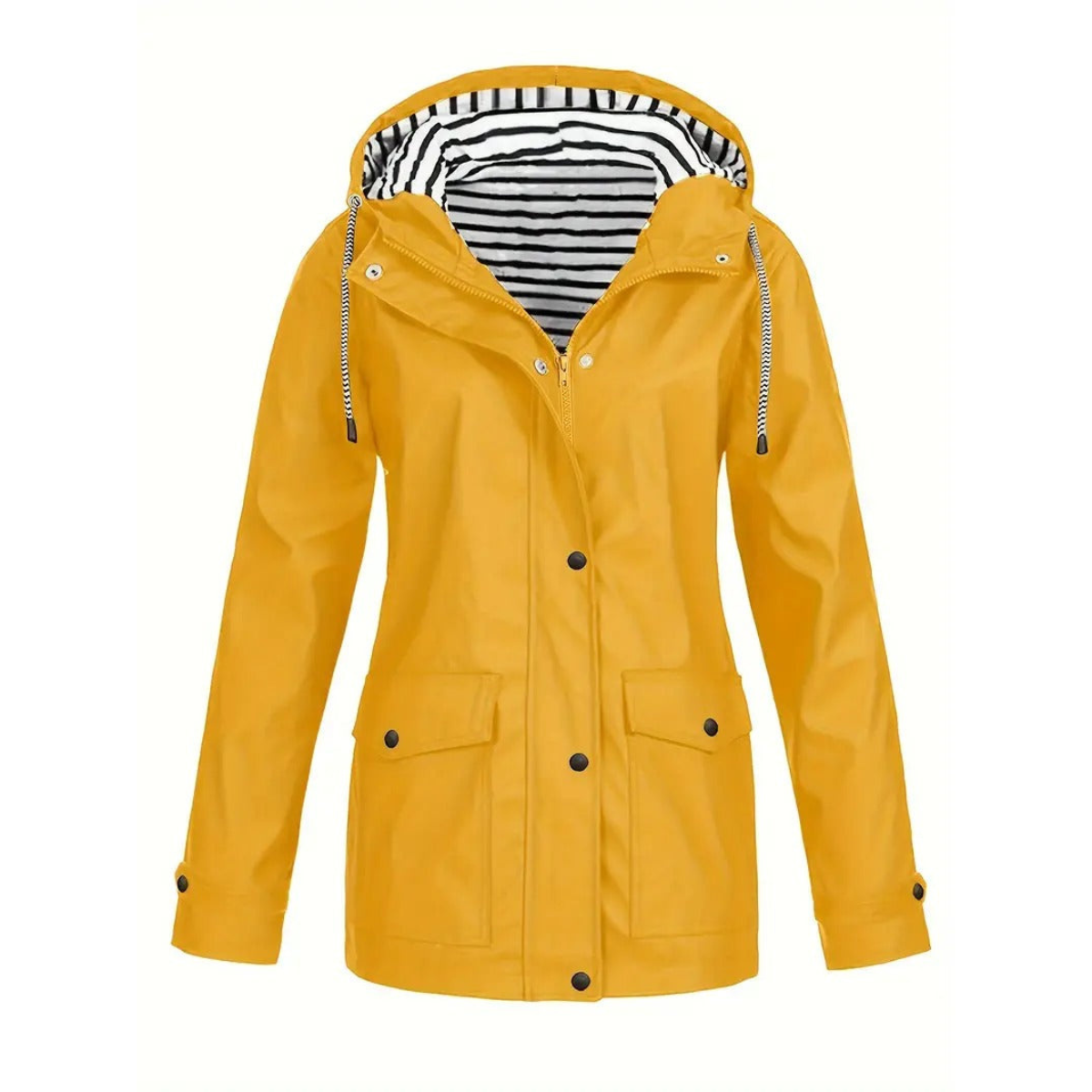 Women's Waterproof Raincoat with Adjustable Hood – Mid-Length Relaxed Fit Outdoor Jacket 3