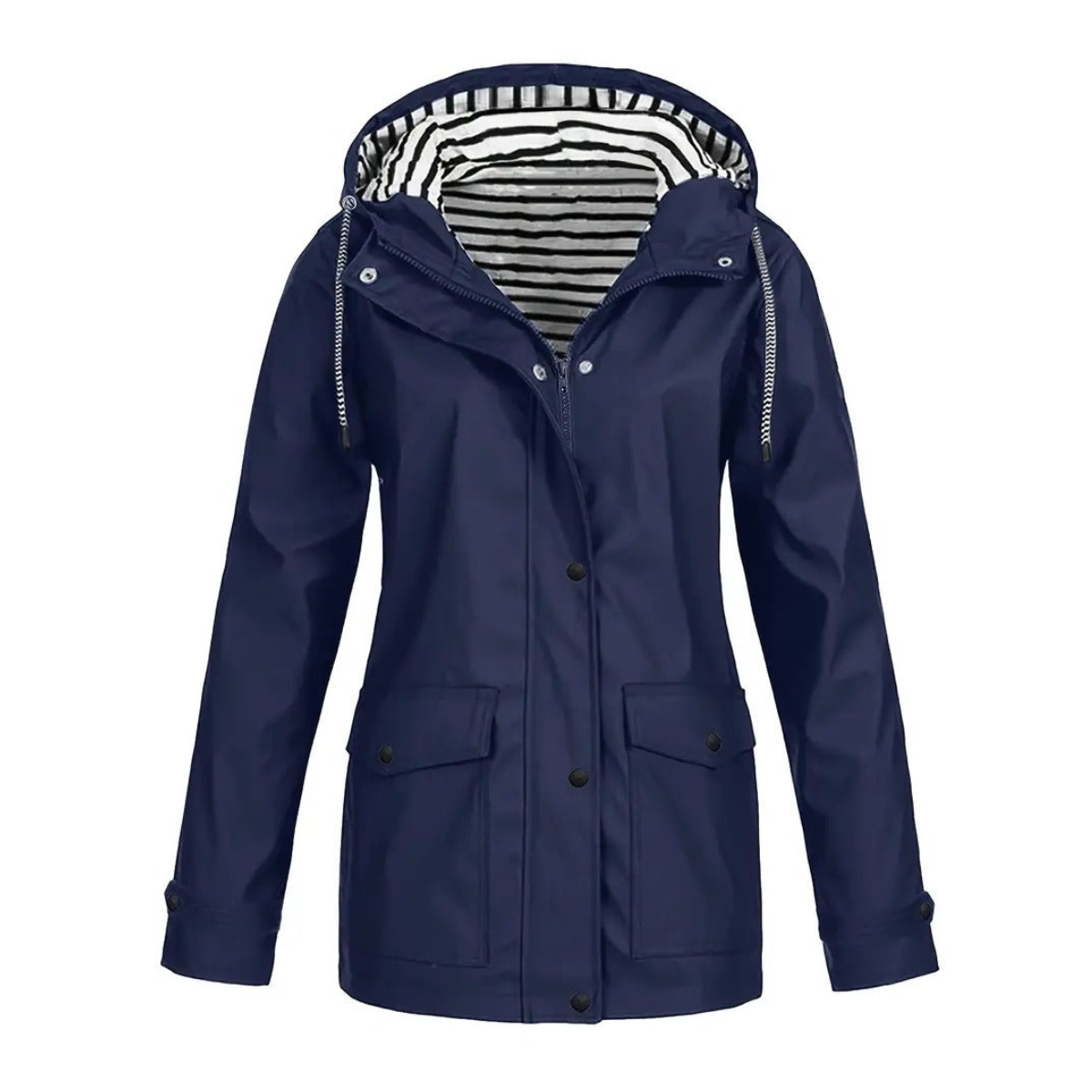 Women's Waterproof Raincoat with Adjustable Hood – Mid-Length Relaxed Fit Outdoor Jacket 5