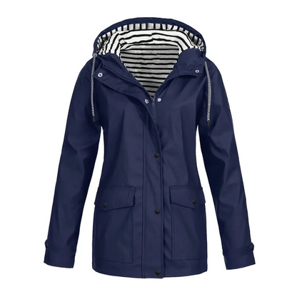 Women's Waterproof Raincoat with Adjustable Hood – Mid-Length Relaxed Fit Outdoor Jacket 5