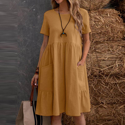 Damen Kleid Schwarz Größe M Polyester - Sommerkleid für Stilvolle Tage-1