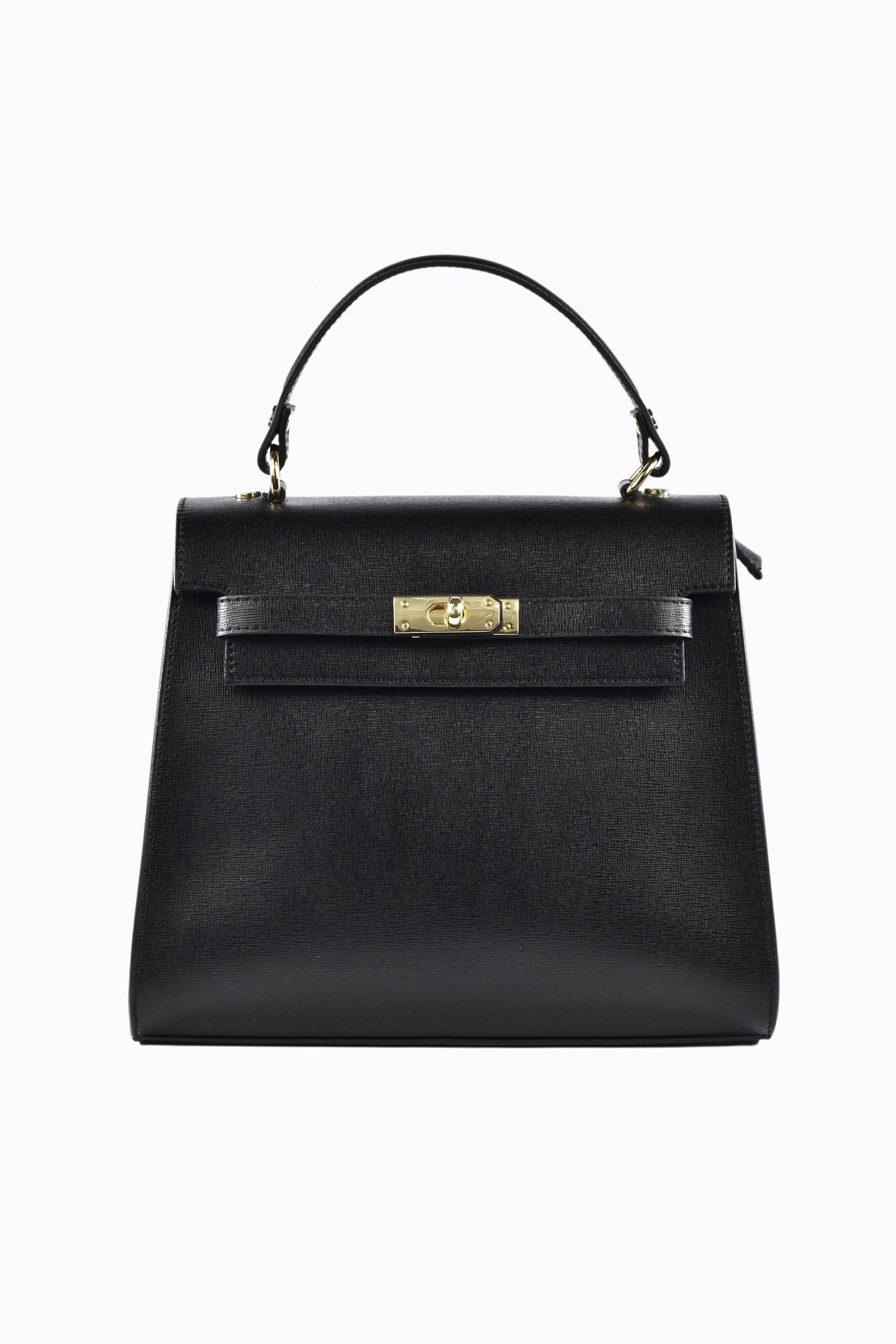 Zaira-Tasche aus echtem schwarzem Saffiano-Leder 0