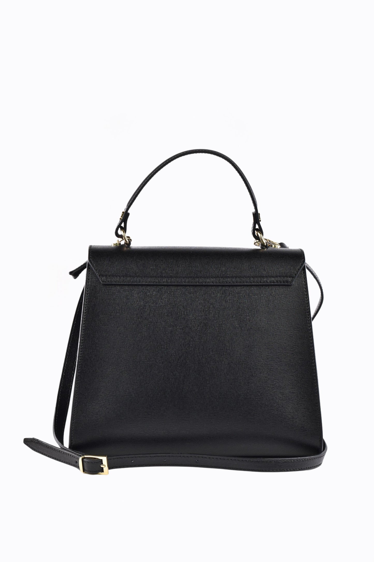 Zaira-Tasche aus echtem schwarzem Saffiano-Leder 2