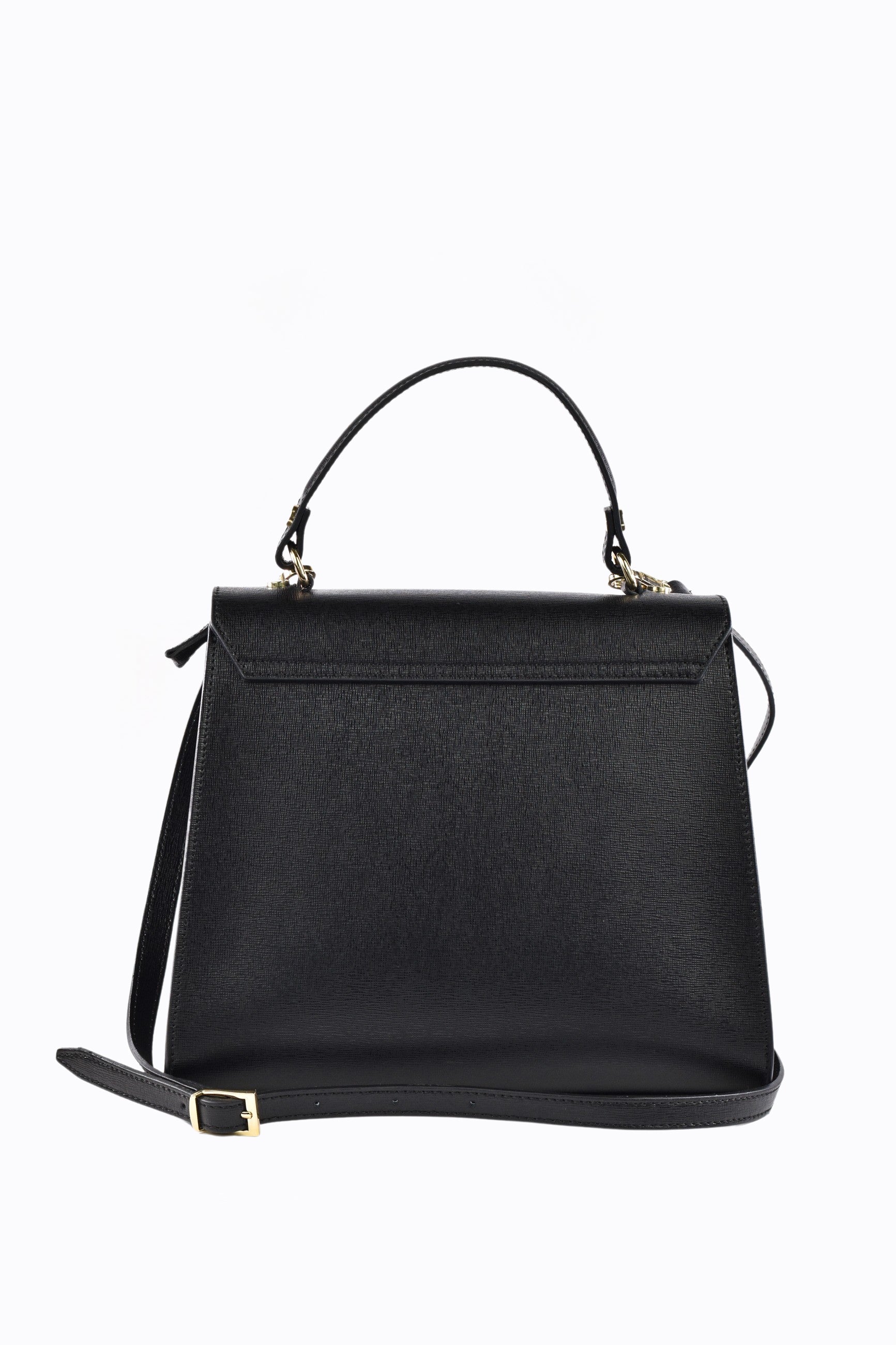 Zaira-Tasche aus echtem schwarzem Saffiano-Leder 2