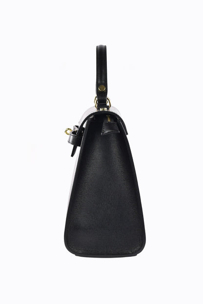 Zaira-Tasche aus echtem schwarzem Saffiano-Leder 3