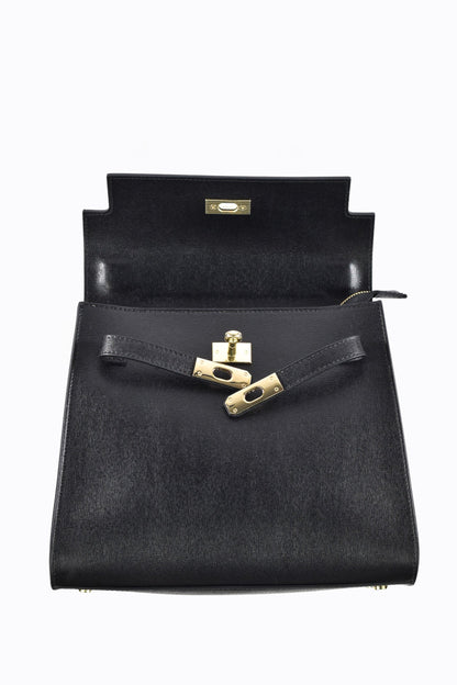 Zaira-Tasche aus echtem schwarzem Saffiano-Leder 4