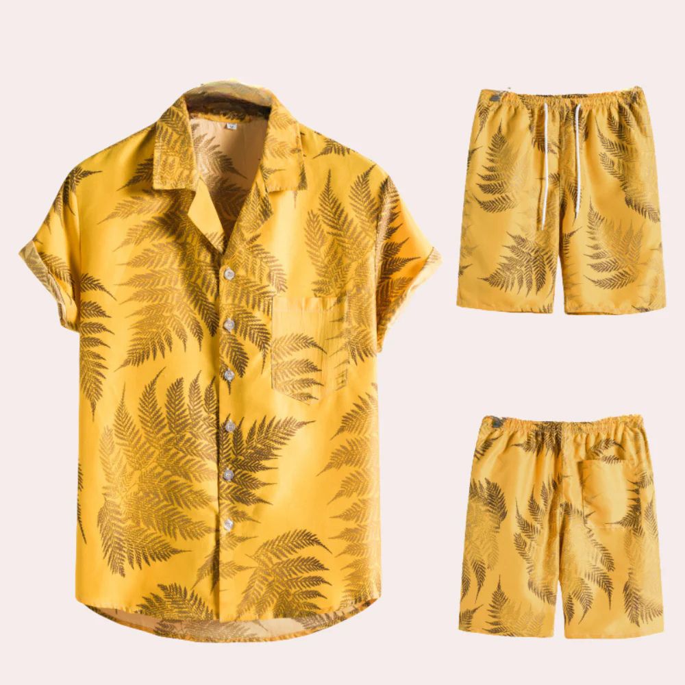 Variant image for Herren Set Blau Größe M Atmungsaktiv Baumwolle - Trendy Sommerlook für Männer-1