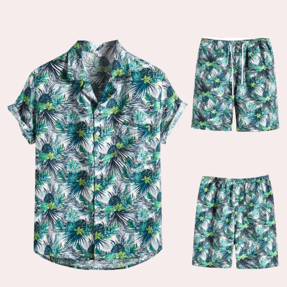 Variant image for Herren Set Blau Größe M Atmungsaktiv Baumwolle - Trendy Sommerlook für Männer-11