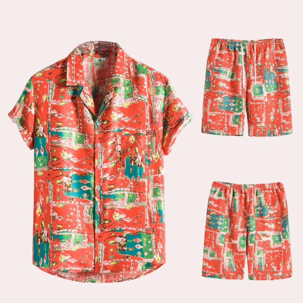 Variant image for Herren Set Blau Größe M Atmungsaktiv Baumwolle - Trendy Sommerlook für Männer-6