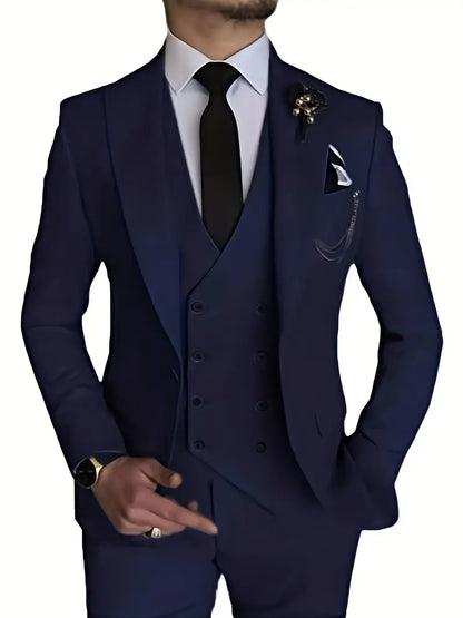 Variant image for Men's Suit Black 3-Piece Size M Polyester-25