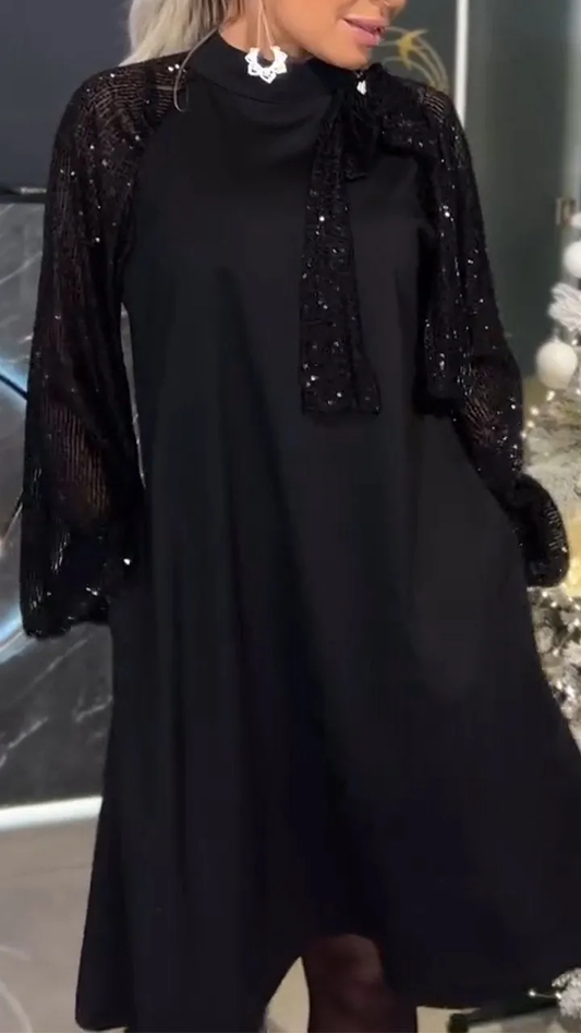 Amara – Elegant women's dress with sequin patchwork – stylish, sparkling & perfect for special occasions