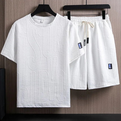 Herren Sommer Set Blau Größe M Baumwolle 2-teiliges Outfit für Stil und Komfort-1