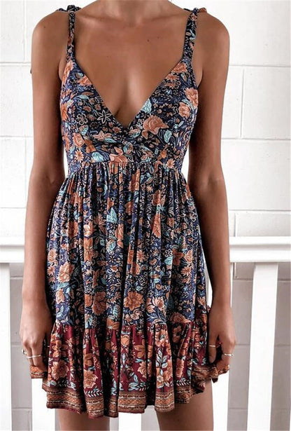 Printed strap summer dress | Light summer dress for feminine looks