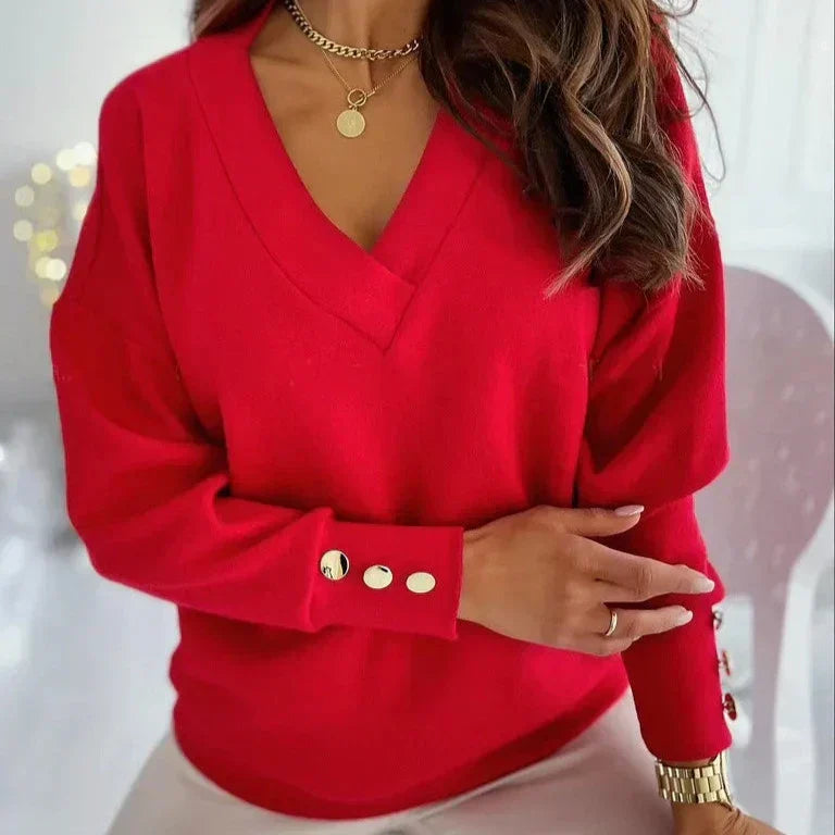 Comfortable V-neck sweater for anytime comfort