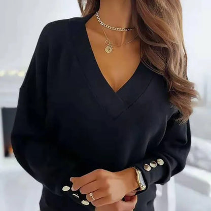 Comfortable V-neck sweater for anytime comfort