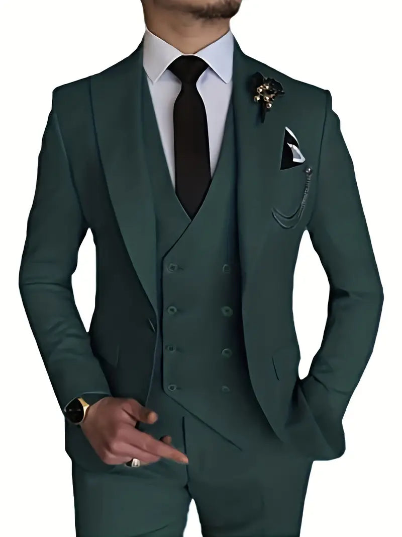 Variant image for Men's Suit Black 3-Piece Size M Polyester-37