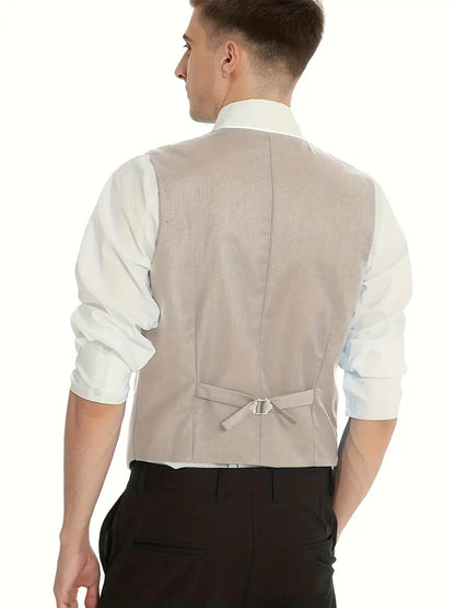Men's Suit Black 3-Piece Size M Polyester-3