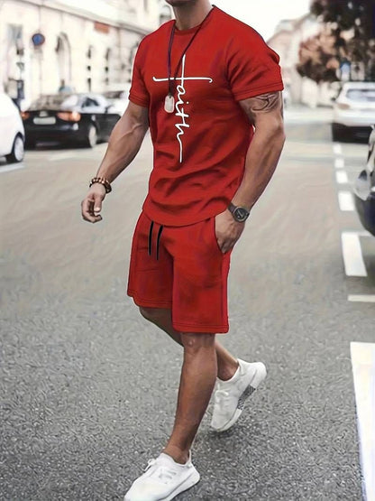 Variant image for Herren T-Shirt Set Schwarz Größe M Baumwolle Atmungsaktiv Sportlich-21