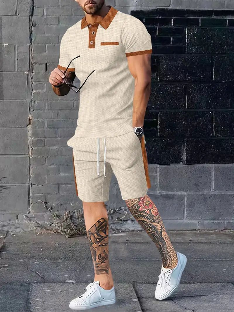Herren Polohemd Blau Größe M Baumwolle und Schnürhose-2