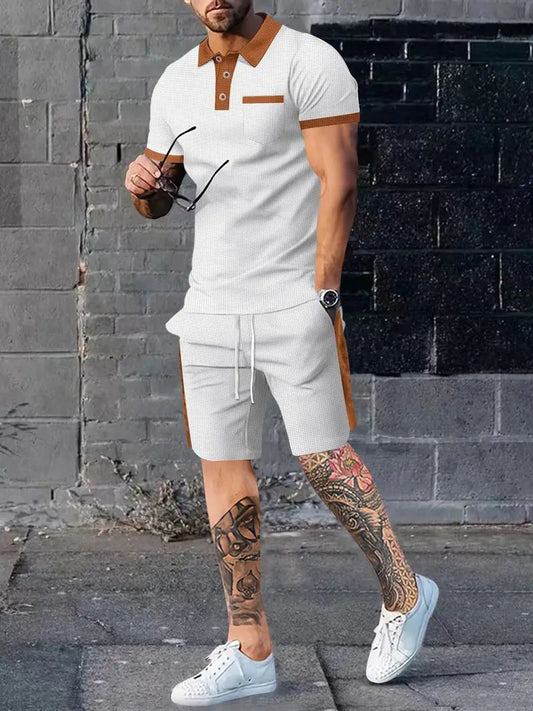 Herren Polohemd Blau Größe M Baumwolle und Schnürhose-1