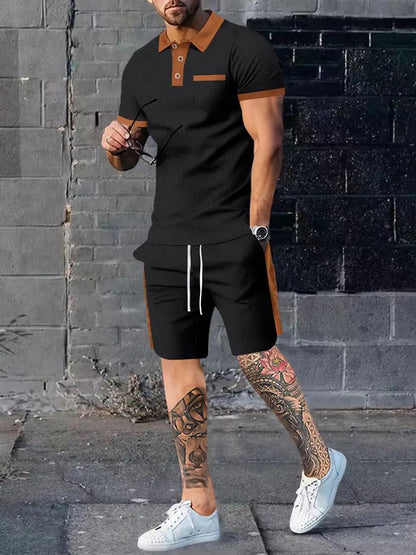 Herren Polohemd Blau Größe M Baumwolle und Schnürhose-3