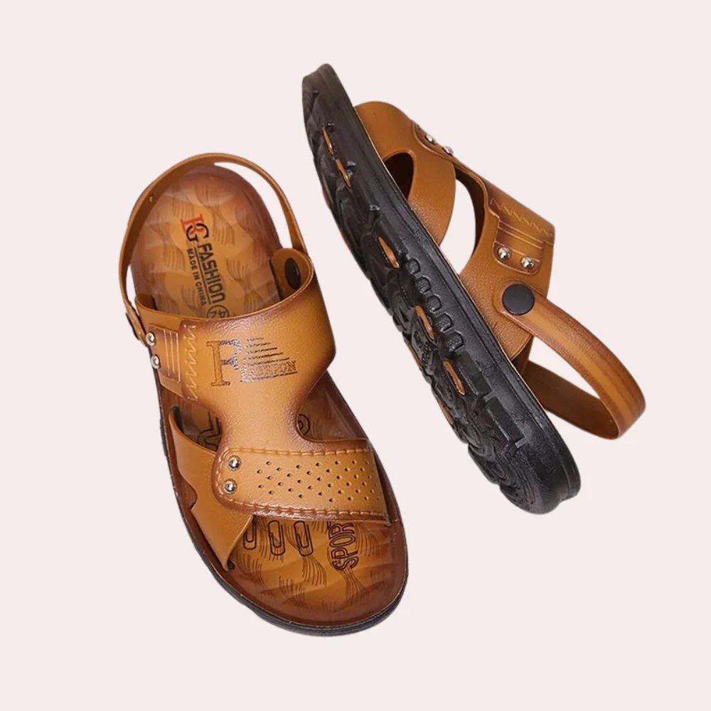 Variant image for Herren Sandalen Braun Größe 42 Leder Atmungsaktiv Komfortabel-1