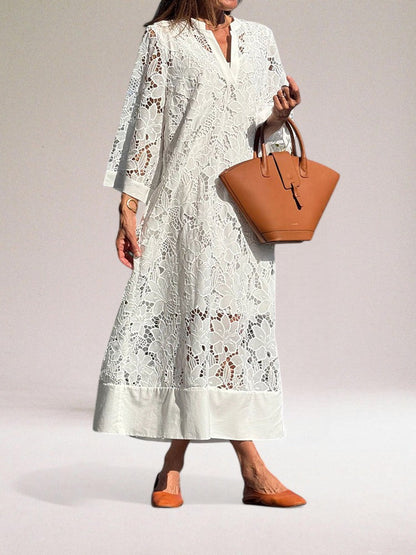 Women's Beata Dress | Luxury long dress made of lace fabric