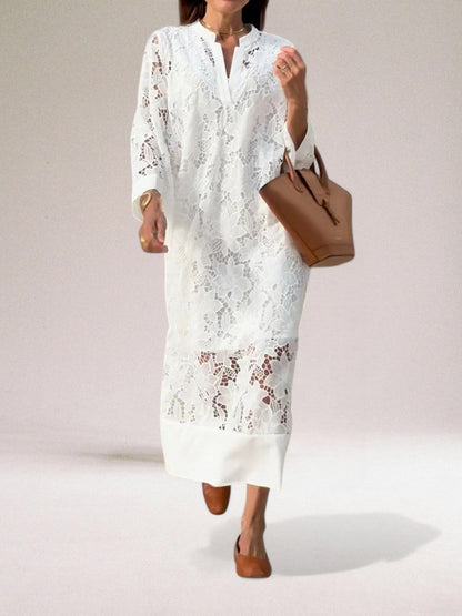 Women's Beata Dress | Luxury long dress made of lace fabric