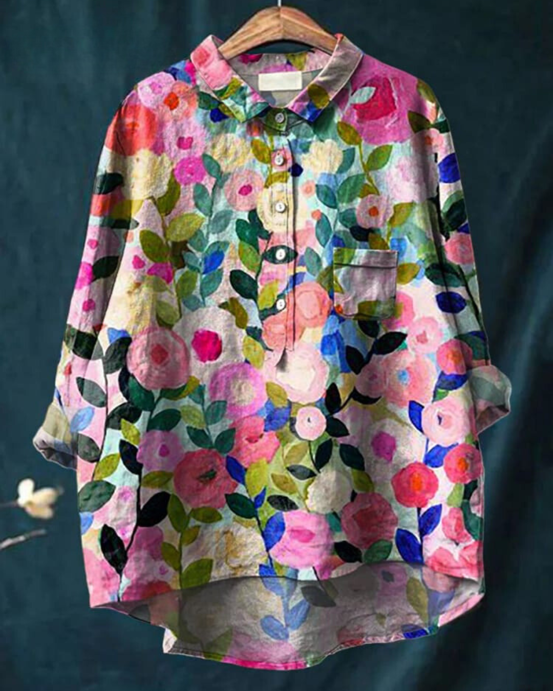 Women's purple blouse | Floral Pattern Blouse for a Fresh, Casual Look