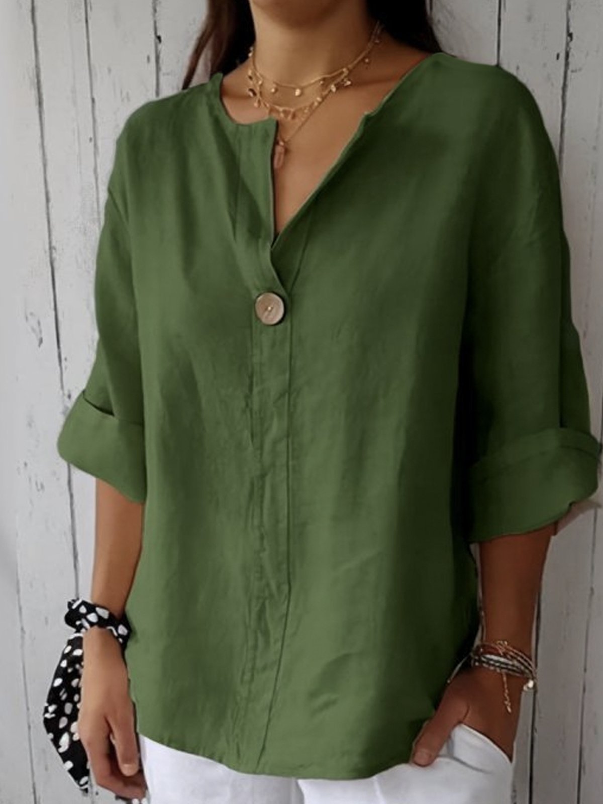 Damen Lindala Top | Casual V-neck shirt for every occasion