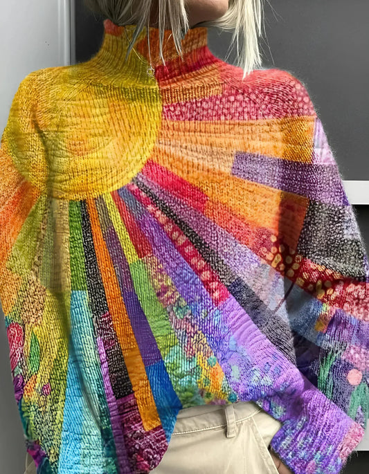 Women's Roberta Turtleneck Sweater | Colorful & Cheerful Design for Every Season
