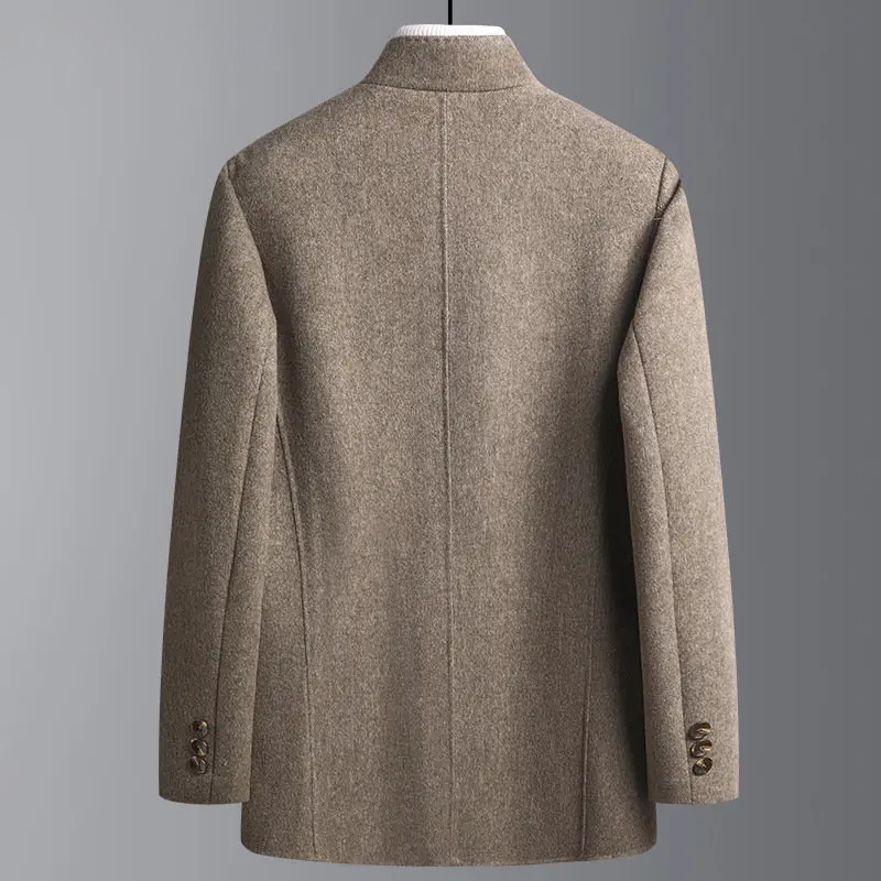 Herrenmantel Lang Schwarz Wasserdicht Atmungsaktiv Steppung Polyester-2