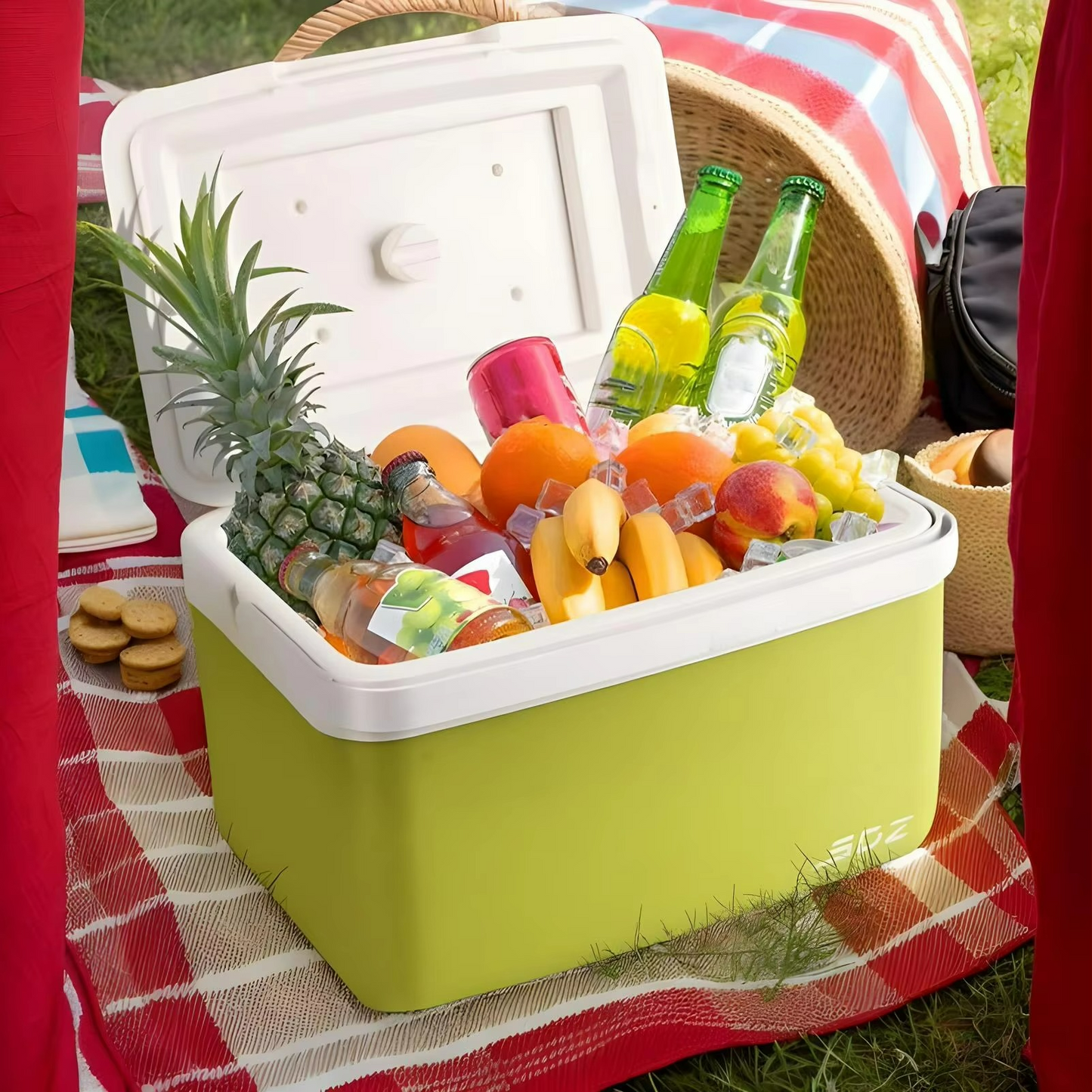 Tragbare Kühlbox für Lebensmittel und Getränke für Camping und Strand