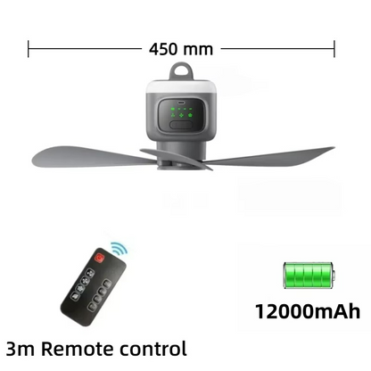 LED night light ceiling fan for camping and portable use