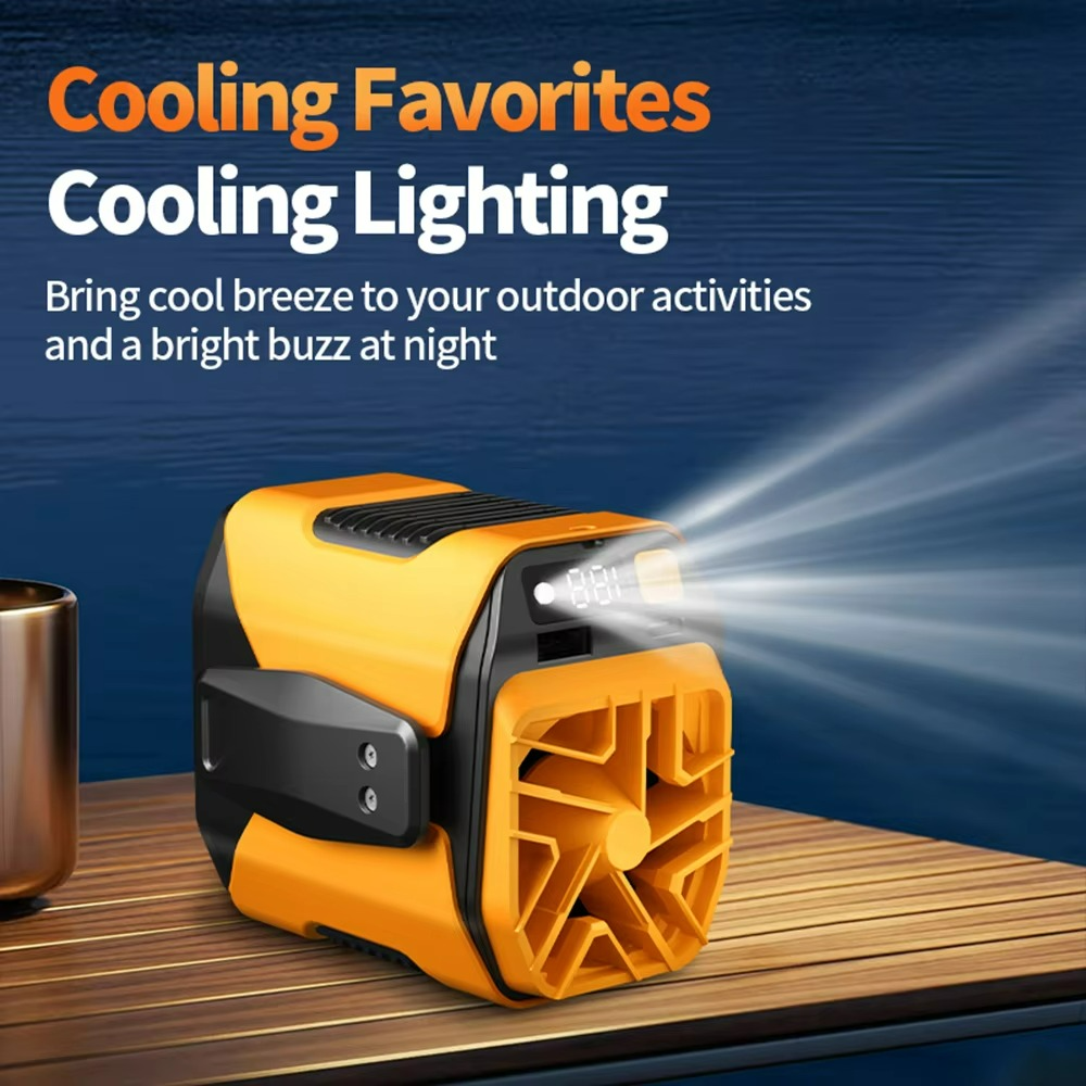 Wearable Waist Fan with Power Bank Function and Flashlight