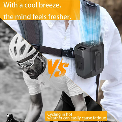 Wearable Waist Fan with Power Bank Function and Flashlight