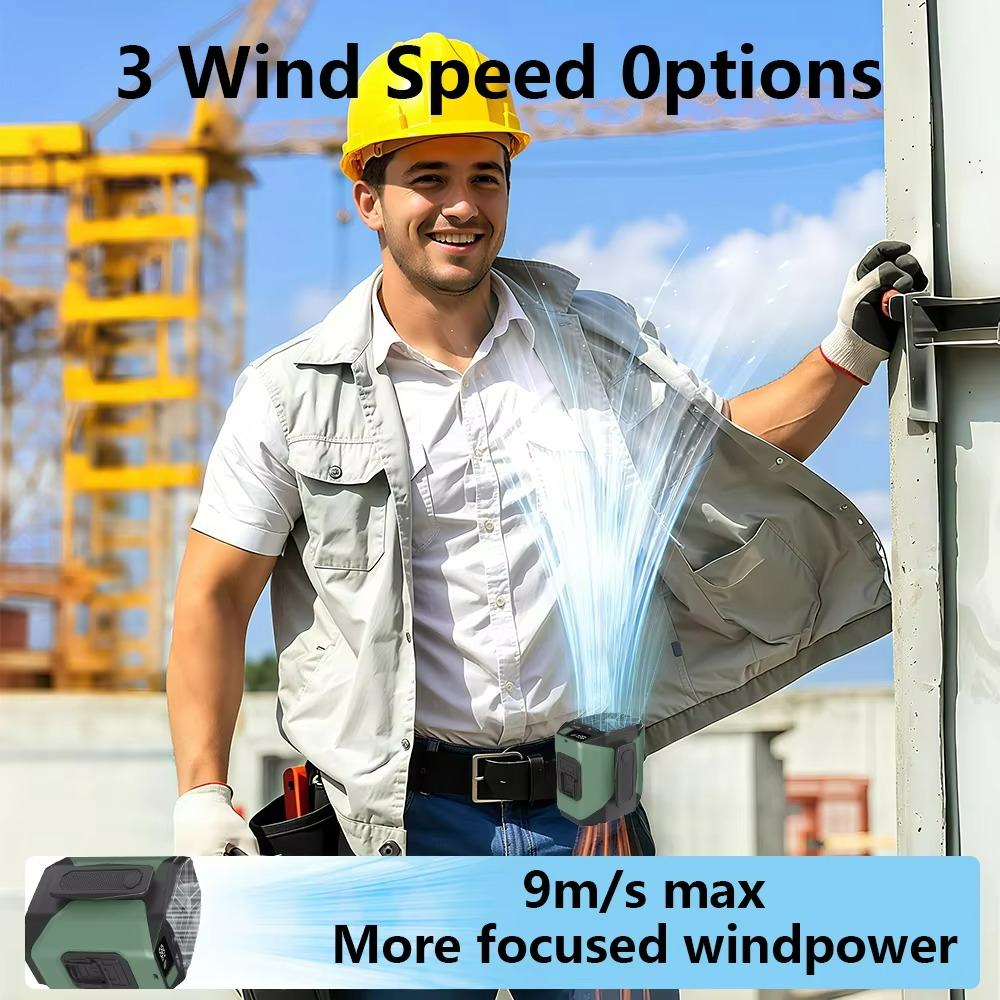 Wearable Waist Fan with Power Bank Function and Flashlight
