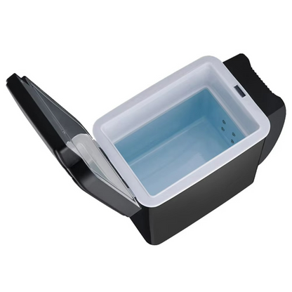 Compact car refrigerator and insulated cooler box for travel