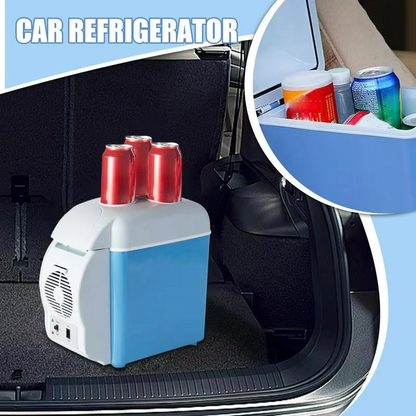 Insulated car cooler and warmer box with integrated cooling function