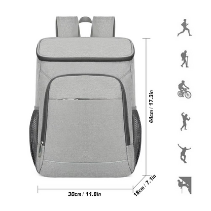 Picnic and camping backpack with insulated cooler box for hikes