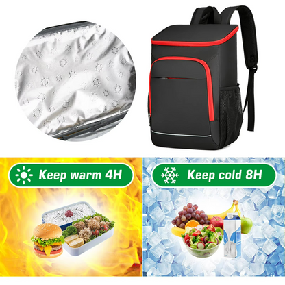 Picnic and camping backpack with insulated cooler box for hikes