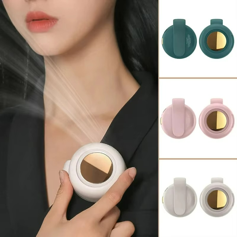 Clip-on whirlwind fan for neck and hip - portable cooling