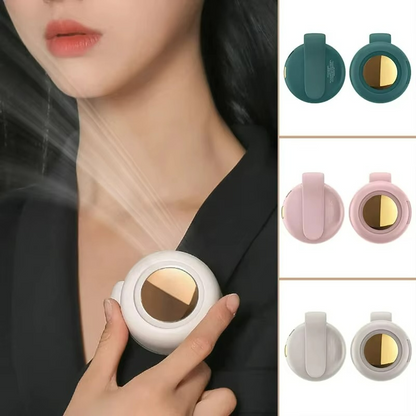 Clip-on whirlwind fan for neck and hip - portable cooling
