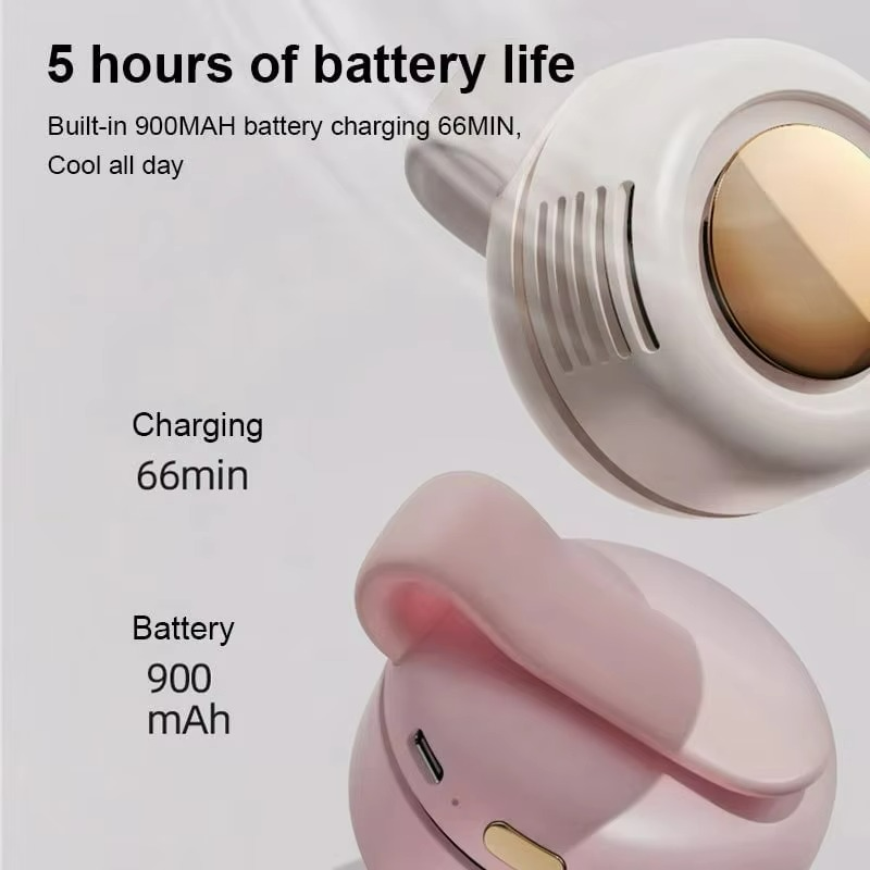 Clip-on whirlwind fan for neck and hip - portable cooling