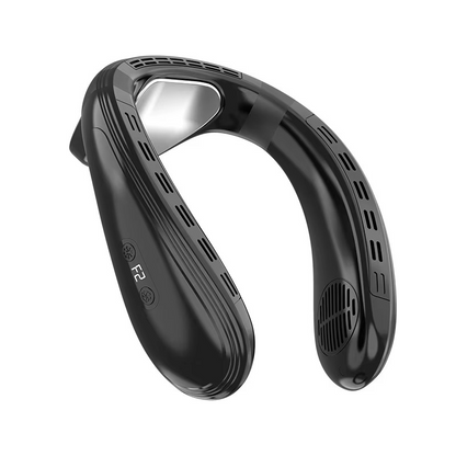 Outdoor neck fan with semiconductor cooling and rechargeable battery