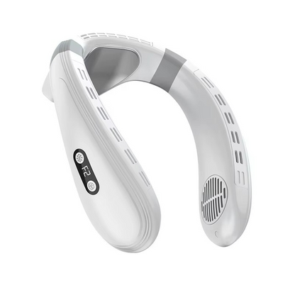 Outdoor neck fan with semiconductor cooling and rechargeable battery